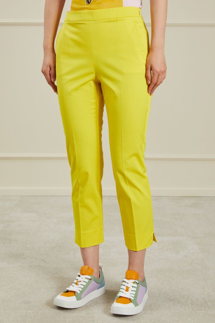 Pantaloni in gabardina - GIALLO LIMONE - Fashion Market - 2