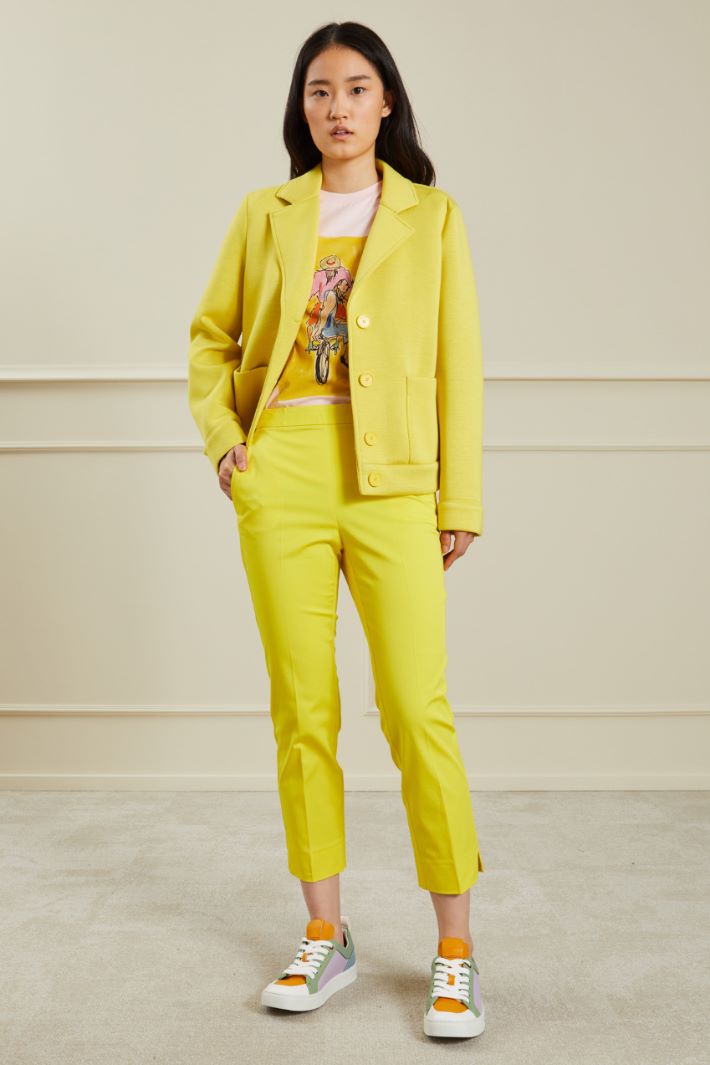 Pantaloni in gabardina - GIALLO LIMONE - Fashion Market
