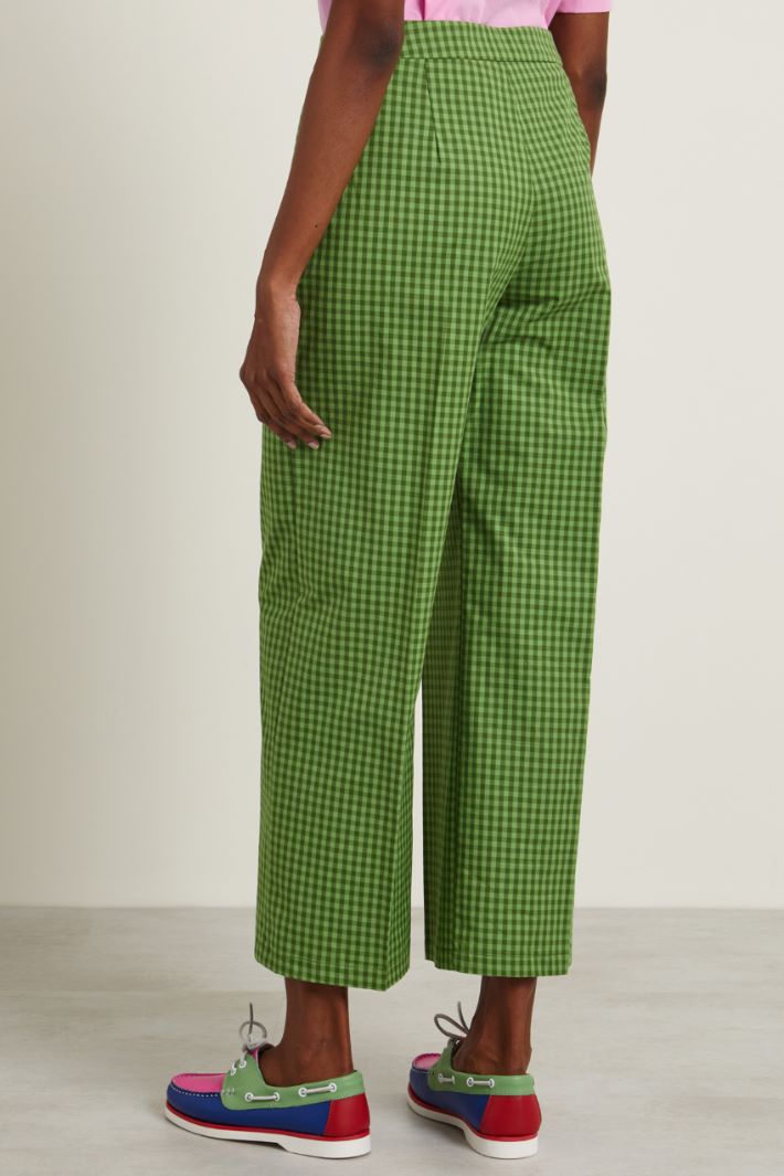 Pantaloni a palazzo in cotone - VERDE - Fashion Market - 4