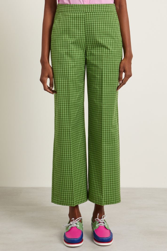 Pantaloni a palazzo in cotone - VERDE - Fashion Market - 2