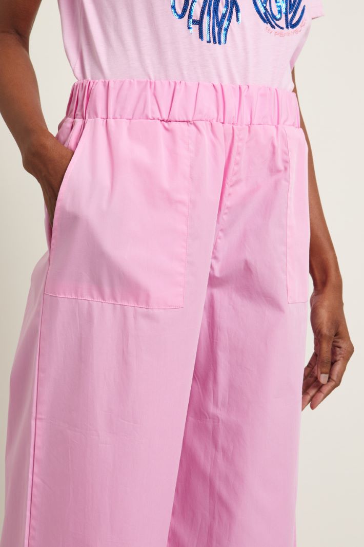 Pantaloni con elastico in vita - ROSA - Fashion Market - 3