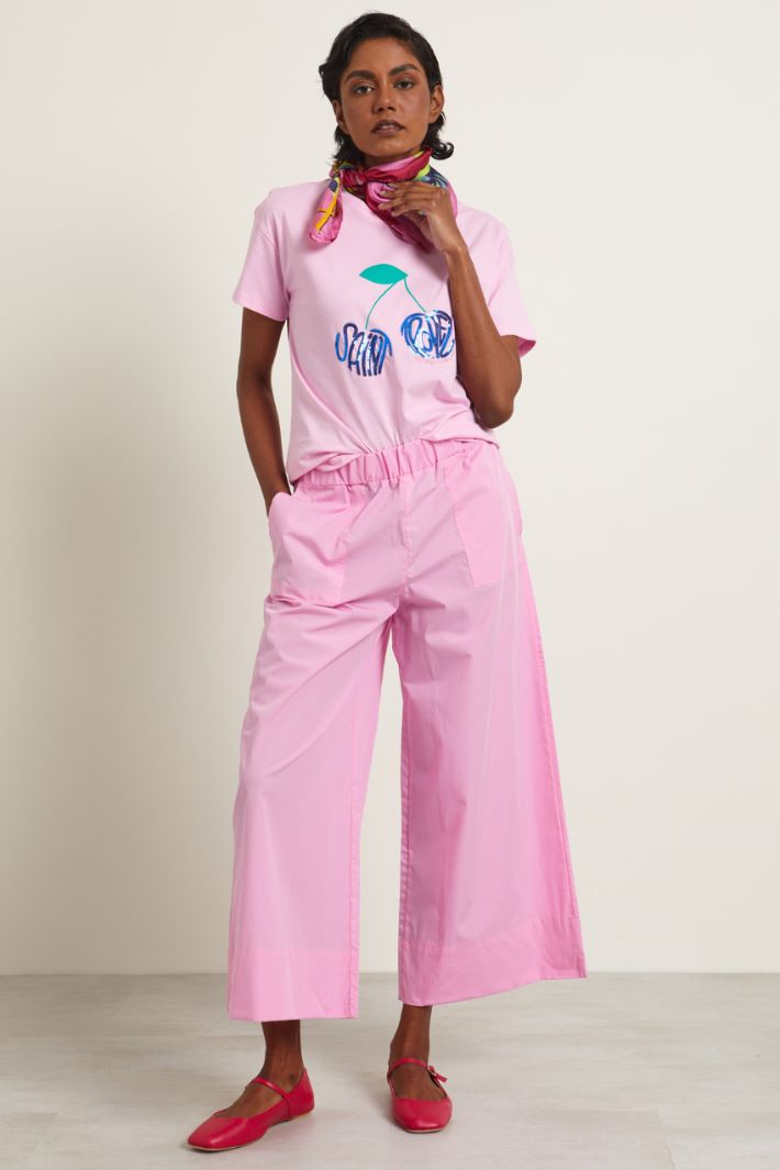 Pantaloni con elastico in vita - ROSA - Fashion Market