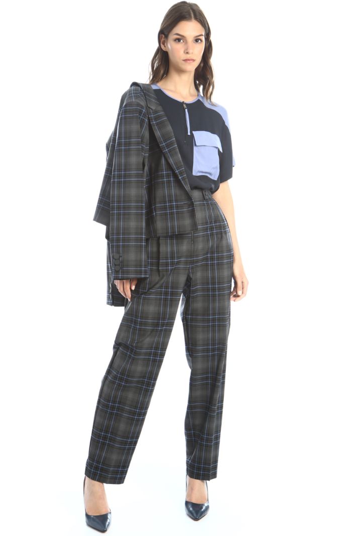 Pantaloni carrot in tela - GRIGIO SCURO AVIO - Fashion Market
