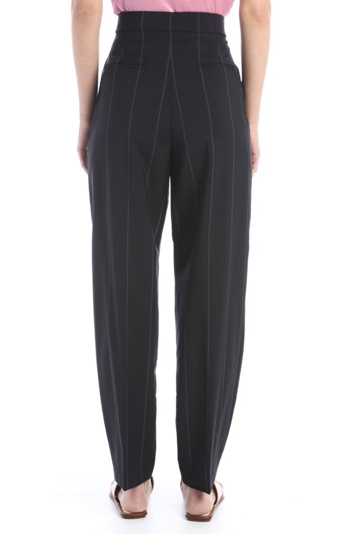 Pantaloni carrot in tela - BLU NOTTE ROSA - Fashion Market - 4