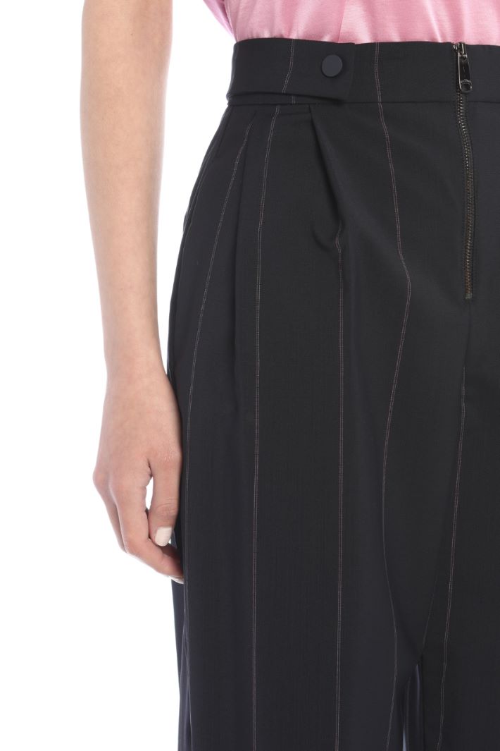 Pantaloni carrot in tela - BLU NOTTE ROSA - Fashion Market - 3