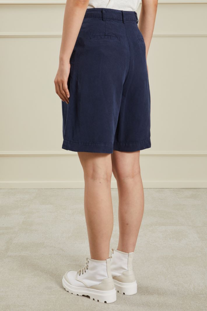 Bermuda in twill - BLU ACCIAIO - Fashion Market - 4