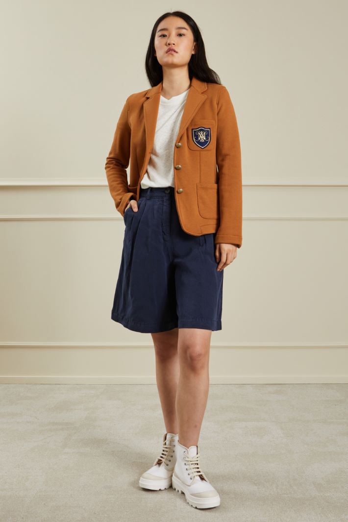 Bermuda in twill - BLU ACCIAIO - Fashion Market