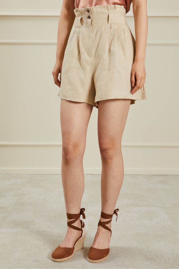 Shorts in lino - SABBIA - Fashion Market - 2
