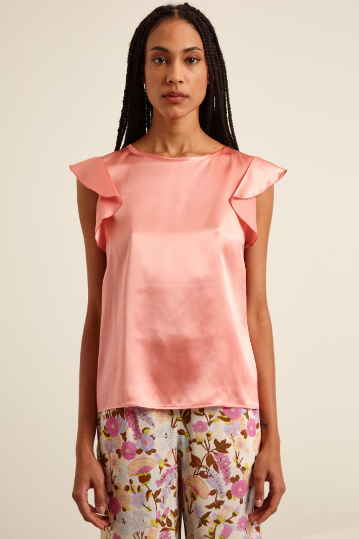 Blusa in raso con spacchi Fashion Market - 2