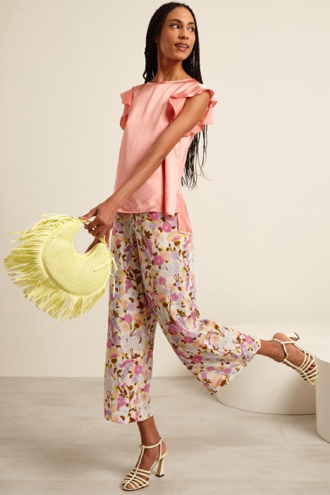 Blusa in raso con spacchi Fashion Market