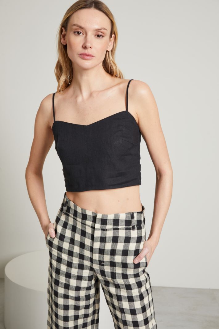 Top aderente in puro lino Fashion Market - 2