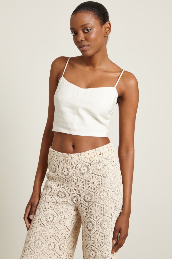 Top aderente in puro lino Fashion Market - 2