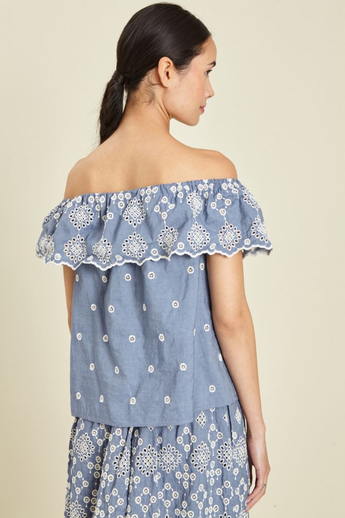 Top in sangallo con volant Fashion Market - 2