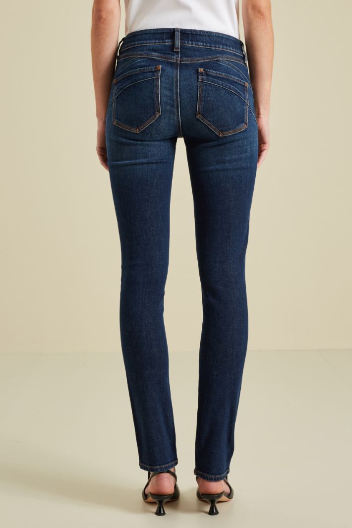 Jeans skinny in cotone stretch - BLU SCURO - Fashion Market - 4