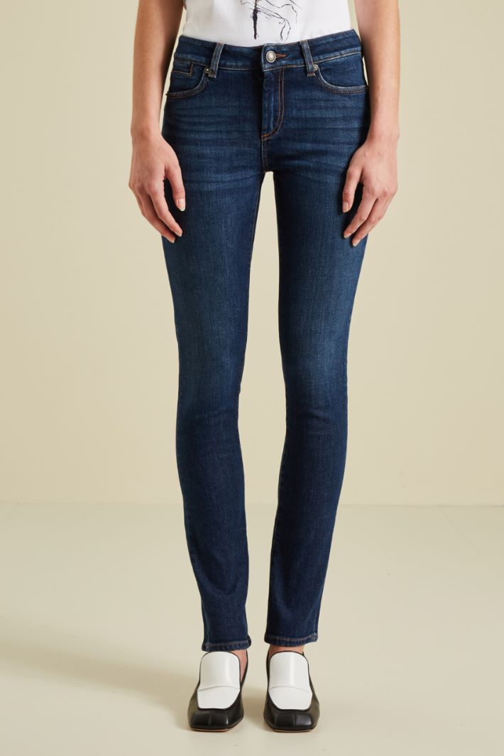Jeans skinny in cotone stretch - BLU SCURO - Fashion Market - 2