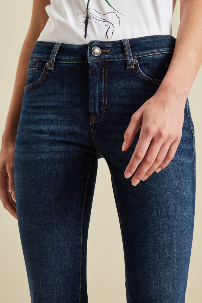 Jeans skinny in cotone stretch - BLU SCURO - Fashion Market - 3
