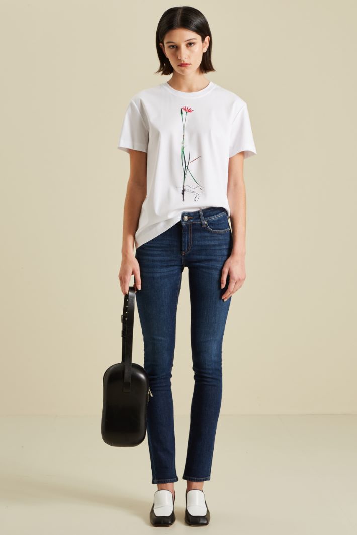 Jeans skinny in cotone stretch - BLU SCURO - Fashion Market