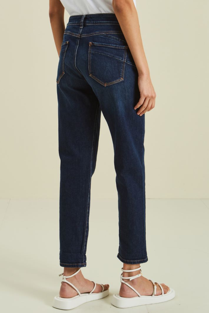 Jeans in cotone stretch - BLU SCURO - Fashion Market - 4