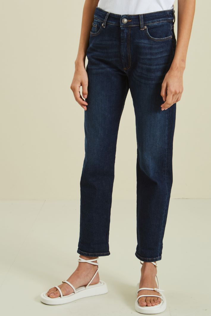 Jeans in cotone stretch - BLU SCURO - Fashion Market - 2
