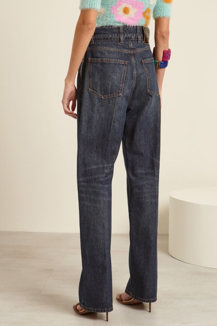 Jeans morbido con cintura - BLU SCURO DENIM - Fashion Market - 4