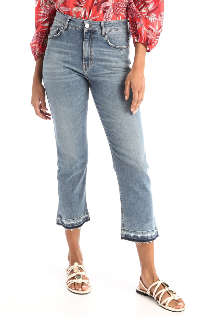 Jeans con orlo sfrangiato - AZZURRO DENIM - Fashion Market - 5
