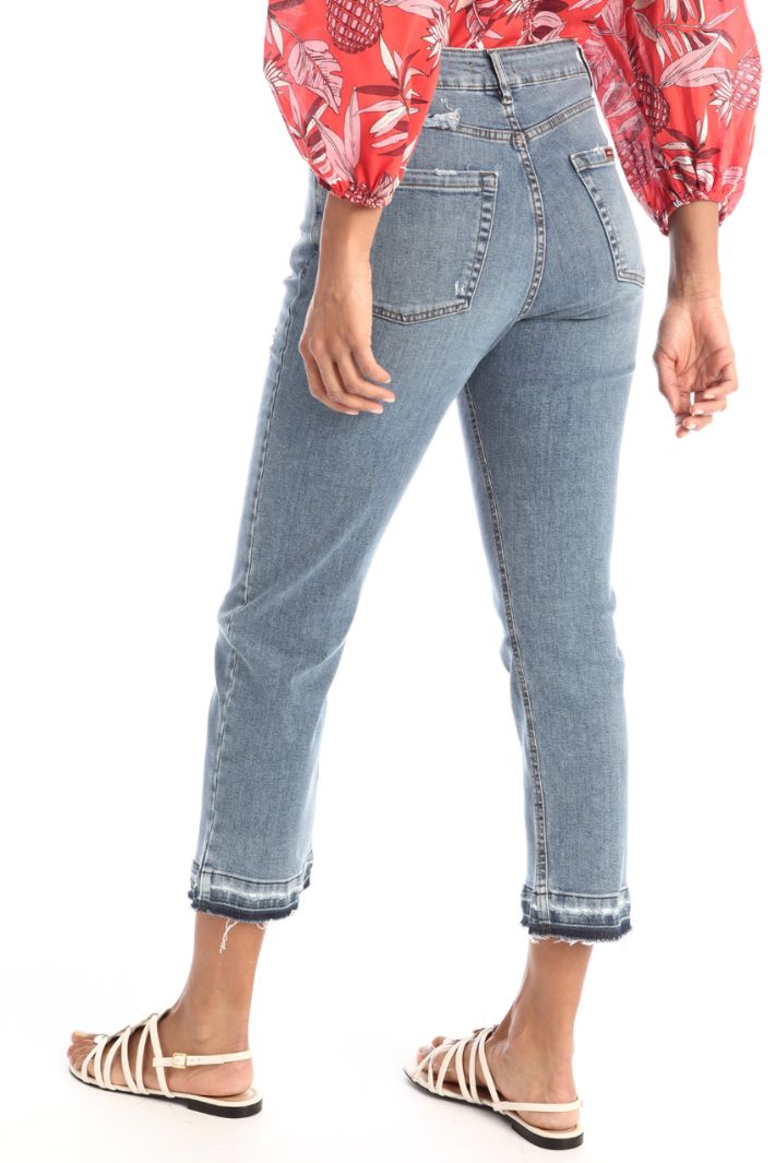 Jeans con orlo sfrangiato - AZZURRO DENIM - Fashion Market - 4