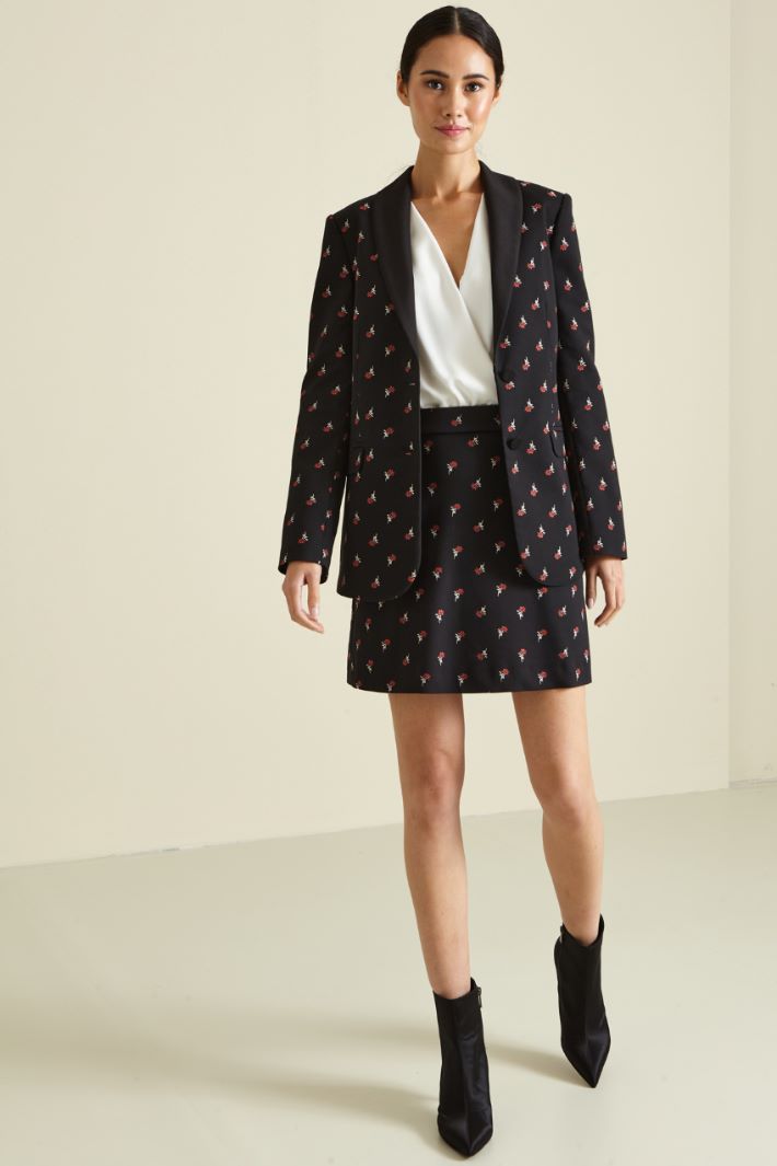 Abito effetto due pezzi - BIANCO NERO ROSSO - Fashion Market