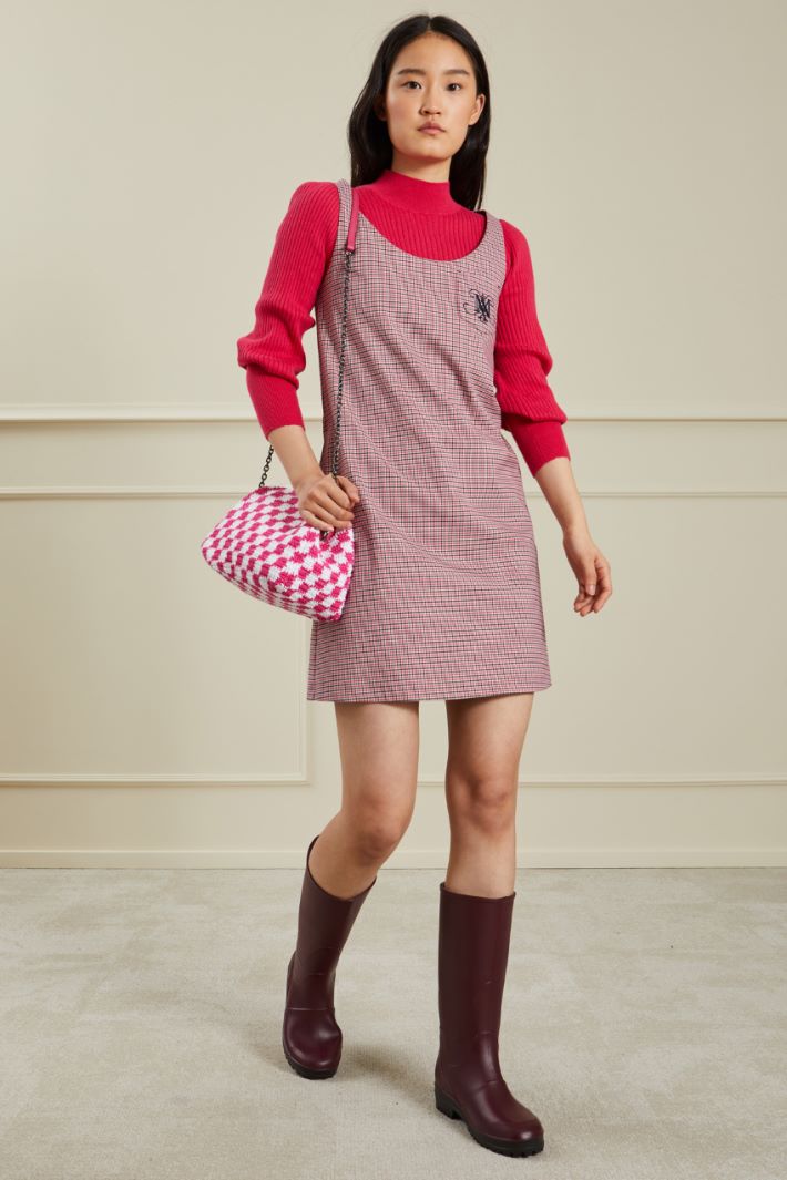 Abito in principe di galles - FUCSIA NERO - Fashion Market