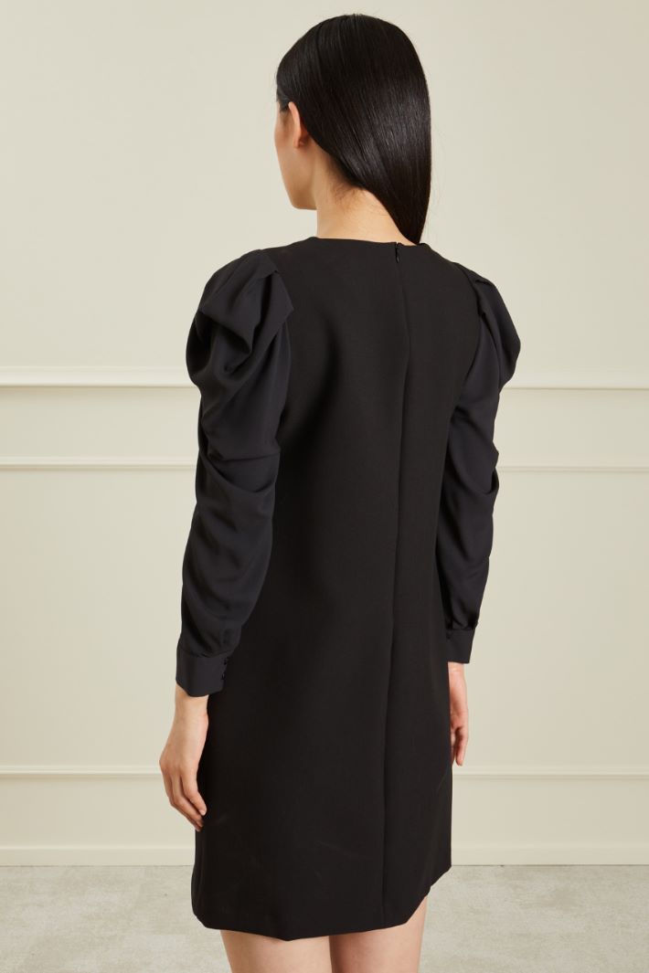 Tubino corto in viscosa - NERO - Fashion Market - 4