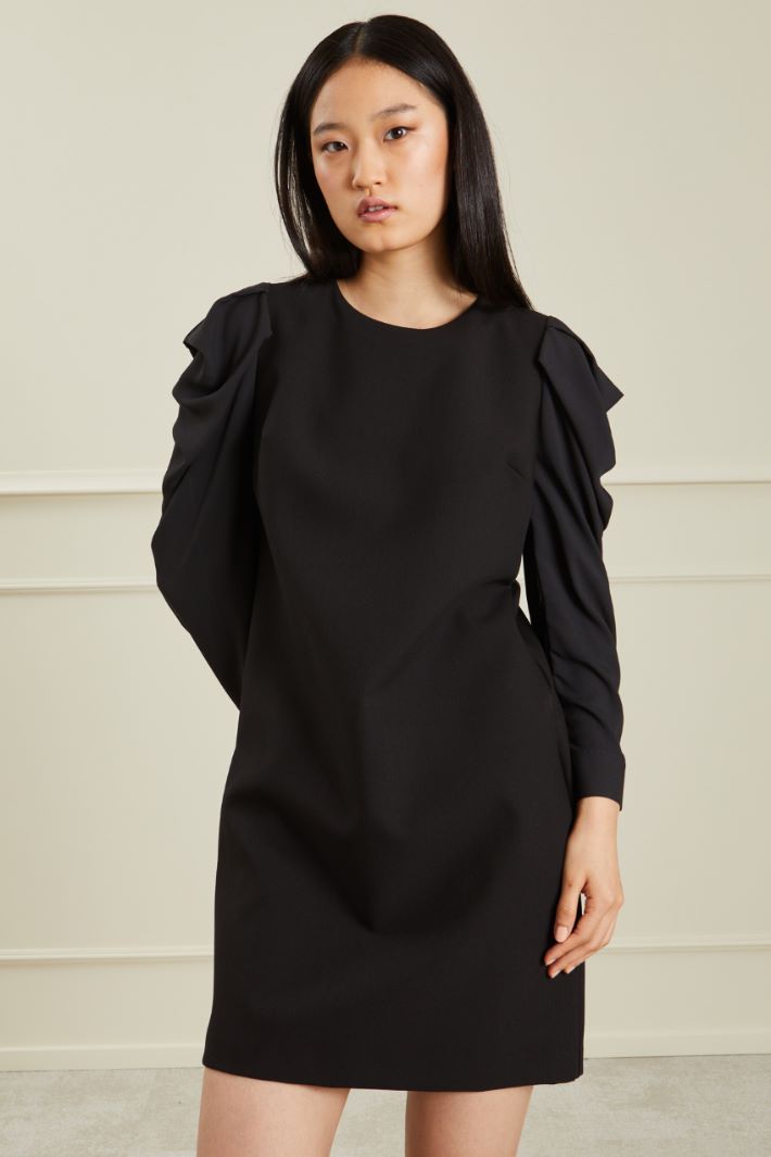 Tubino corto in viscosa - NERO - Fashion Market - 2