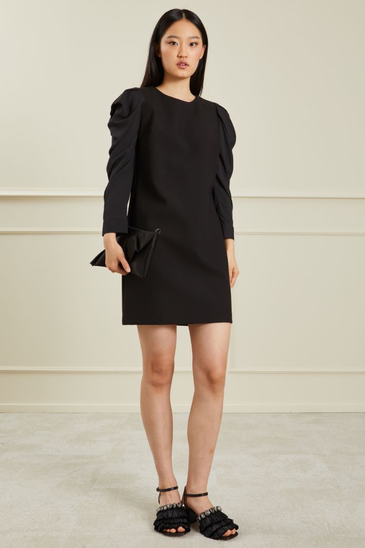 Tubino corto in viscosa - NERO - Fashion Market