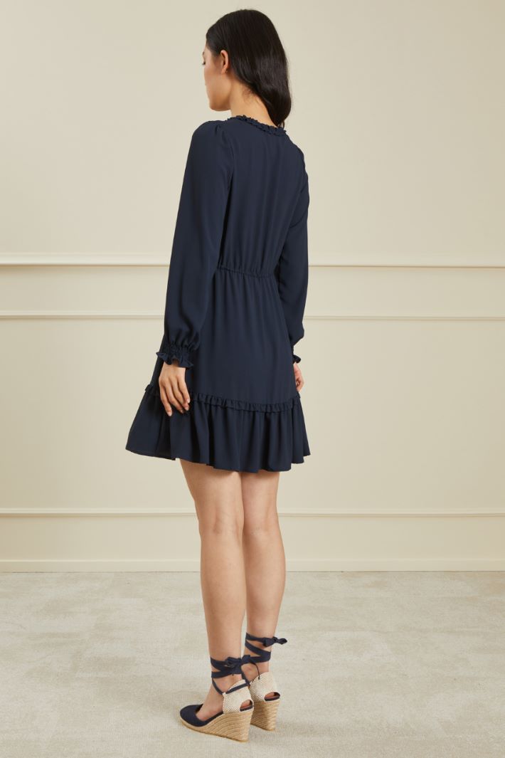 Abito in georgette con rouches - BLU NOTTE - Fashion Market - 4