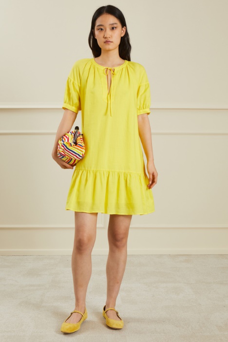 Abito a trapezio con balza Fashion Market