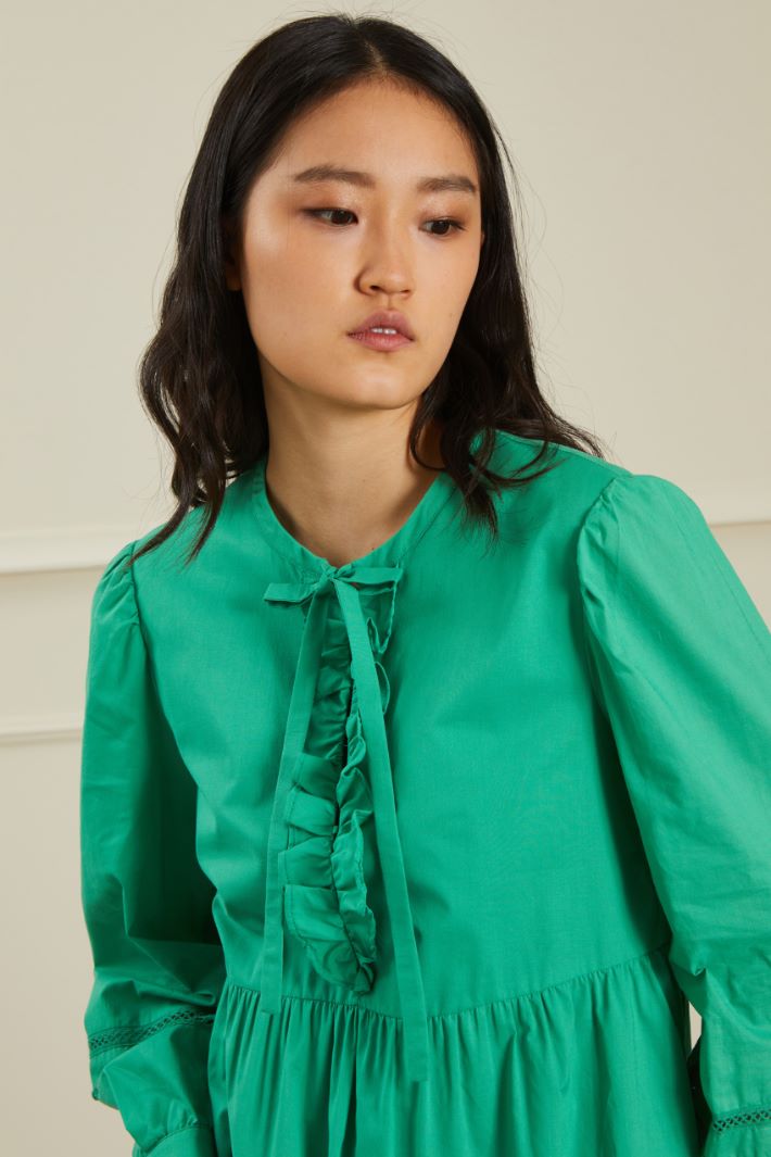 Abito in mussola di cotone - VERDE - Fashion Market - 3
