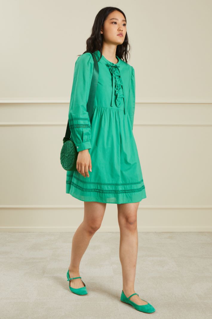 Abito in mussola di cotone - VERDE - Fashion Market
