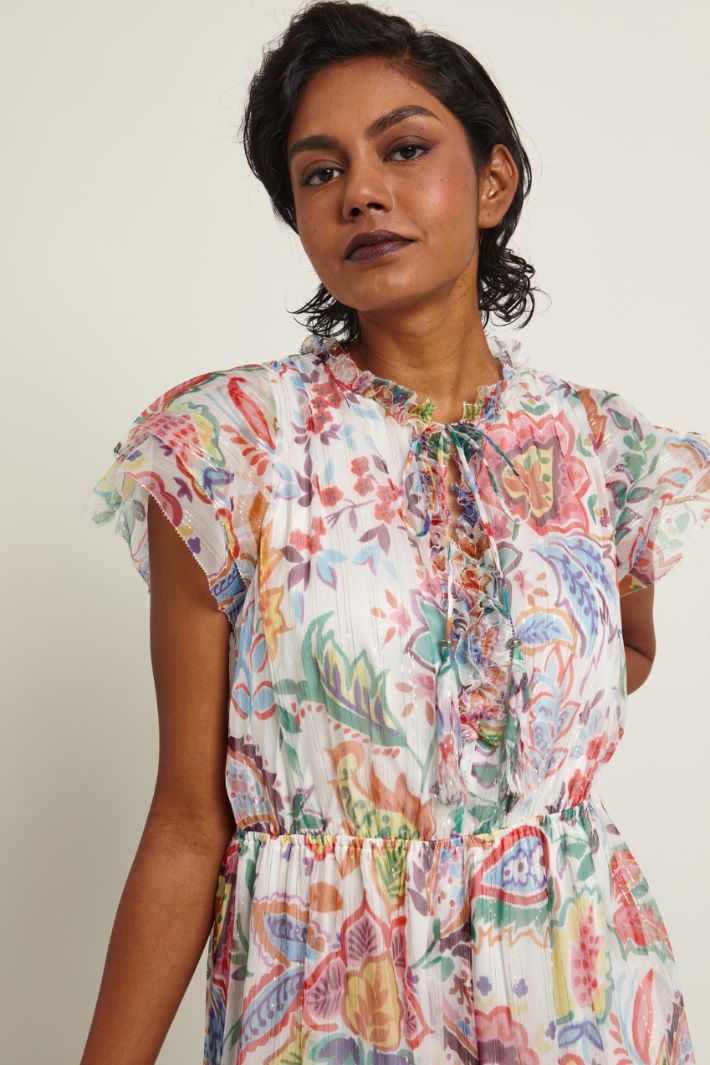 Abito in chiffon di seta lamé Fashion Market - 3