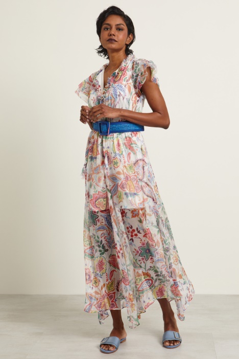 Abito in chiffon di seta lamé Fashion Market