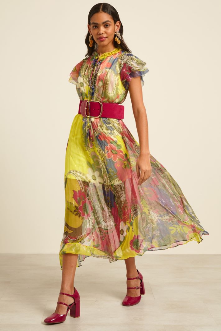Abito in chiffon di seta lamé Fashion Market