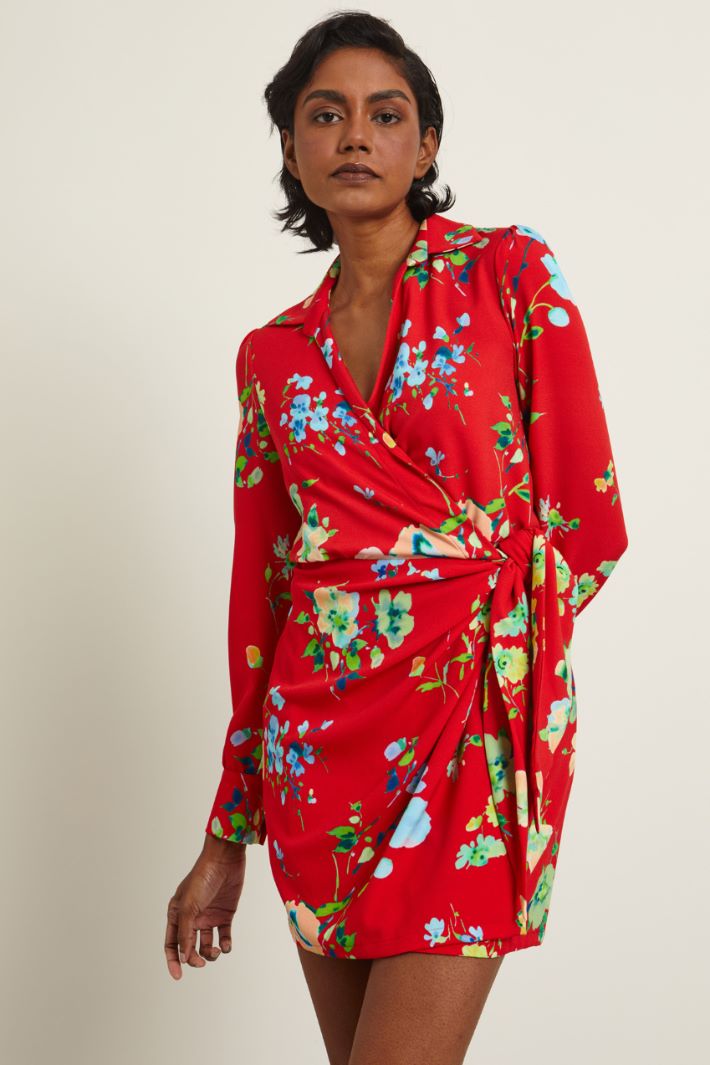 Abito a portafoglio - ROSSO LIME BLU - Fashion Market