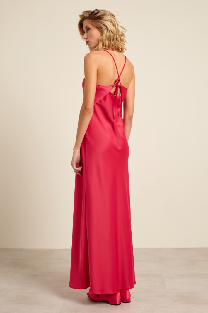 Slip dress in envers satin - FUCSIA - Fashion Market - 4