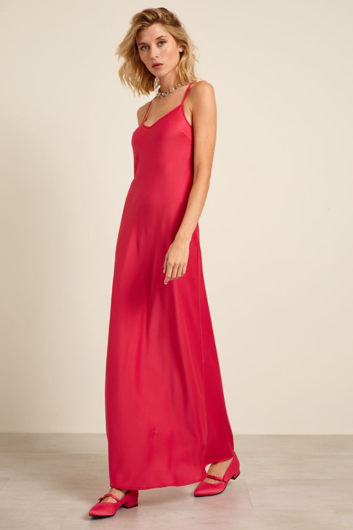 Slip dress in envers satin - FUCSIA - Fashion Market - 2