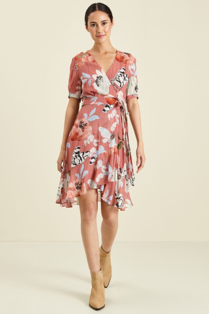 Abito a portafoglio con balza - FARD CIPRIA - Fashion Market