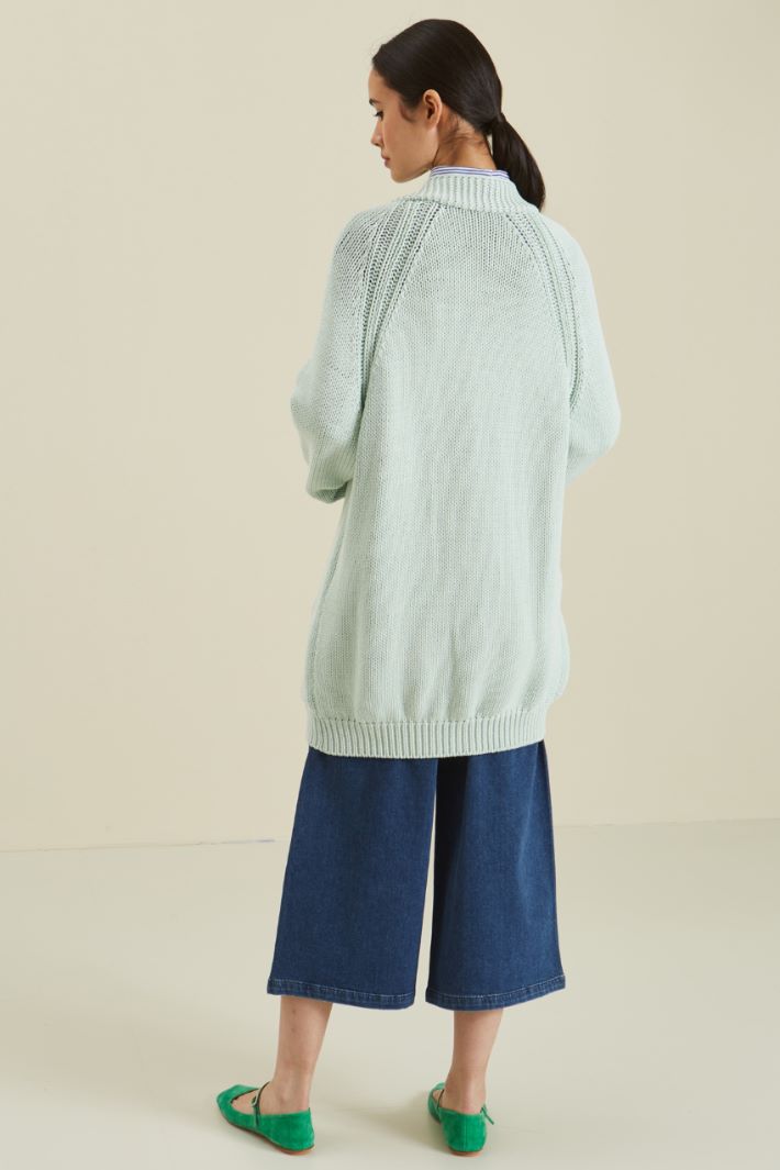 Cardigan a due bottoni - VERDE MENTA - Fashion Market - 4