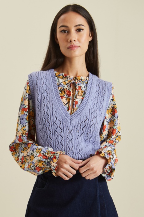 Gilet in cotone traforato Fashion Market