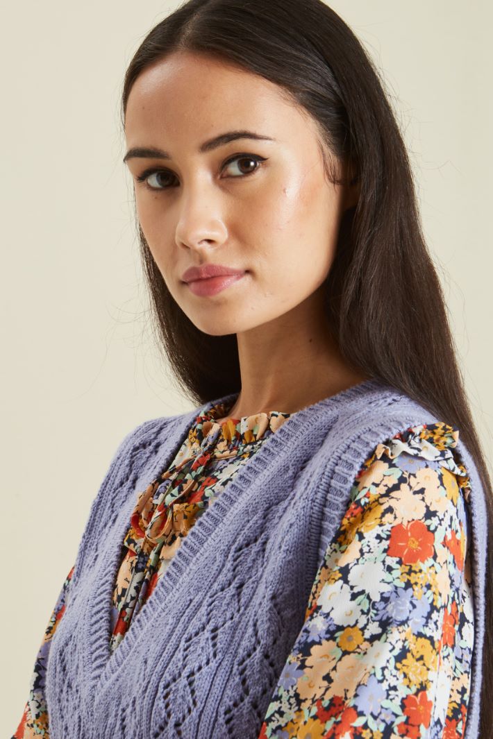 Gilet in cotone traforato Fashion Market - 3