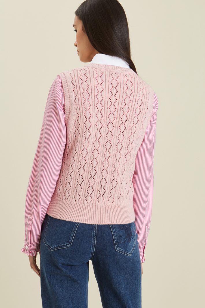 Gilet in cotone traforato Fashion Market - 4