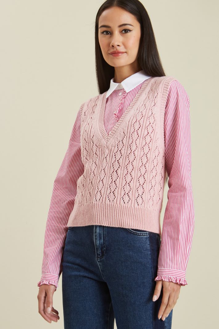 Gilet in cotone traforato Fashion Market - 2