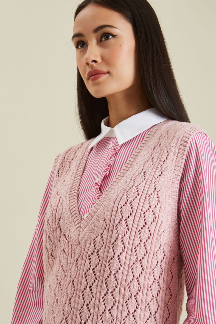 Gilet in cotone traforato Fashion Market - 3