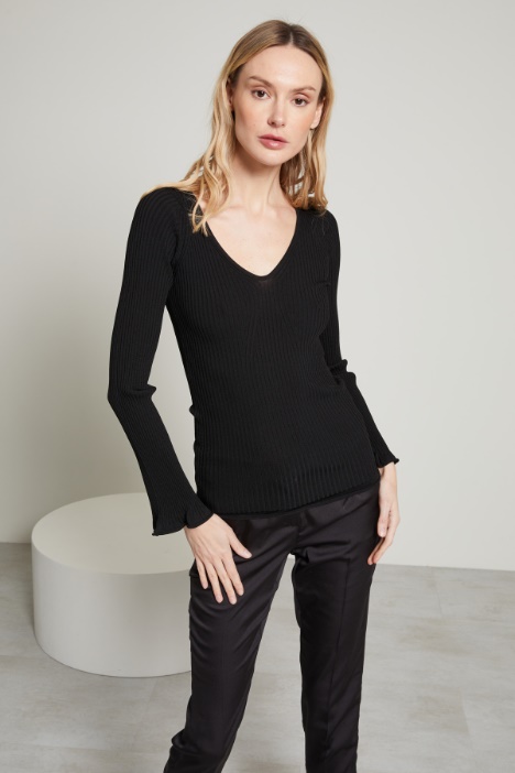 Maglia con bordi ondulati Fashion Market