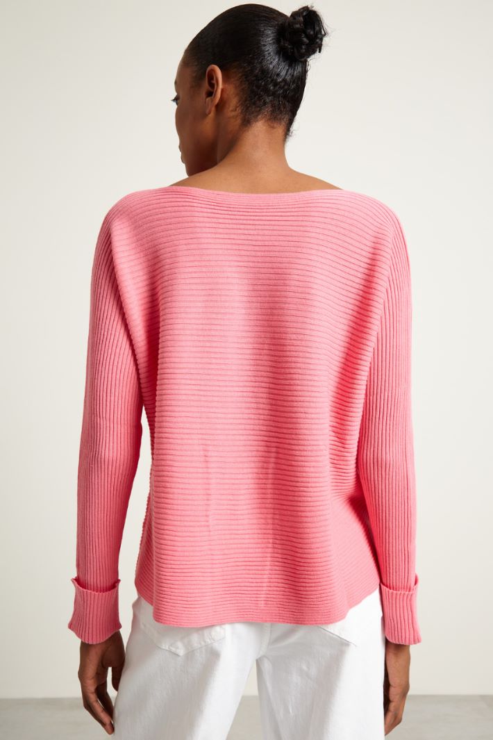 Maglia a coste orizzontali - ROSA - Fashion Market - 4